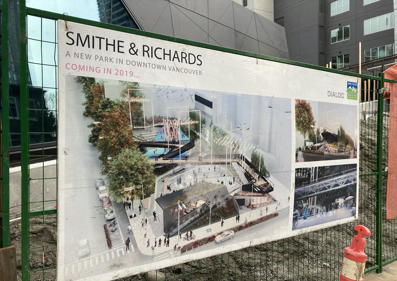 Smithe Richards park opening sign 2019