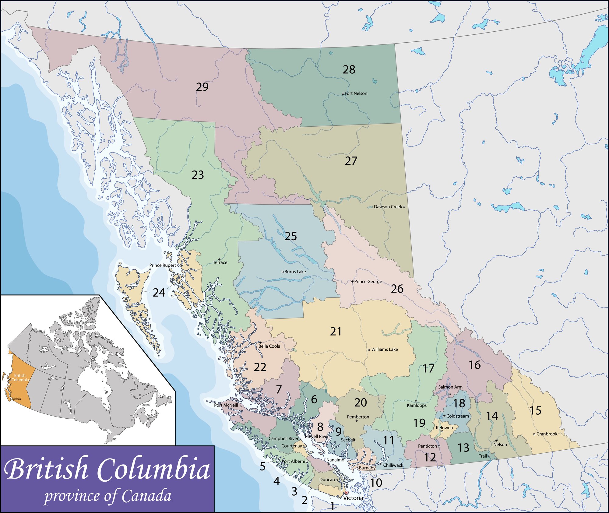 British Columbia Map With Cities » Arthatravel.com